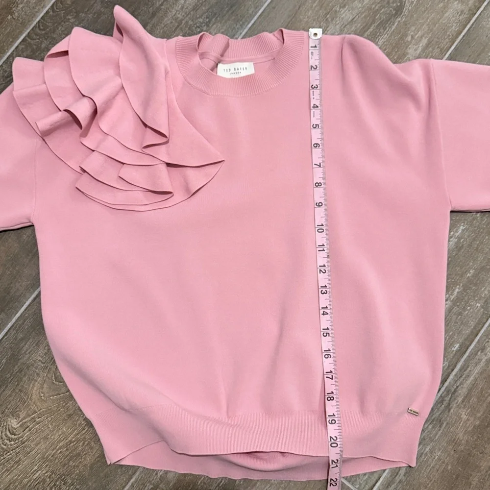 TED‎ BAKER Women Size 2/US 6 Debroh Easy Fit Ruffled Jumper pink Pullover